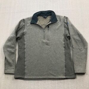 Kuhl Sweater Mens Extra Large Beige Fleece Quarter Zip Mock Neck Pullover